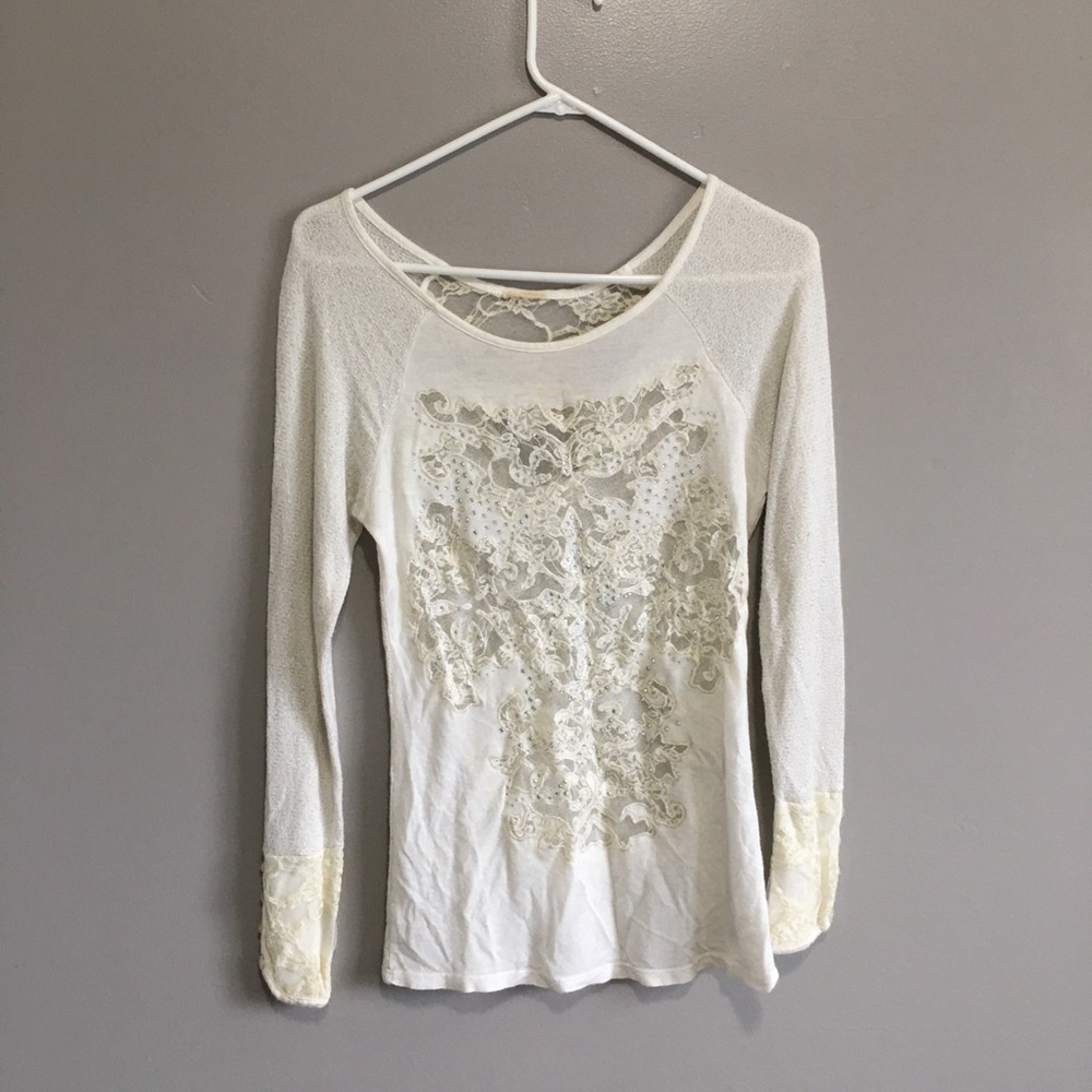 Y2k Lacey top with gems and stones